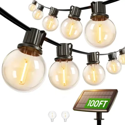 Produktbild von Solar Lichterkette Außenbeleuchtung - 30 m - Warmweiß - Wasserdicht - 4 Modi