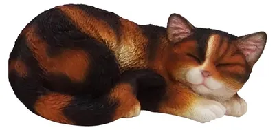 Produktbild von Esschert Design Katze schlafend Rot-Schwarz - Polyresin