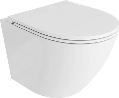 Produktbild von LAVITA Wand-WC Sofi One| HŠnge Toilette | Toilettendeckel mit Absenkautomatik & Metallscharniere | Toiletten SpŸlrandlos HŠngend | Toilettenbecken | 365x490x400 cm | Wei§er Glanz