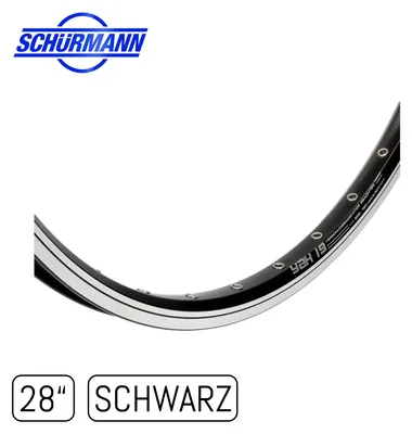 Produktbild von windmeile | Schürmann YAK Felge, 28 Zoll, in Schwarz, ungeöst, Hohlkammerfelge, Autoventil/ Schrader-Ventil, E-Bike, Elektro Fahrrad, Pedelec