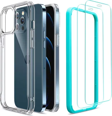 Produktbild von Hülle für Apple iPhone 12 Pro Max Silikon transparente Rückseite 2x starkes Glas