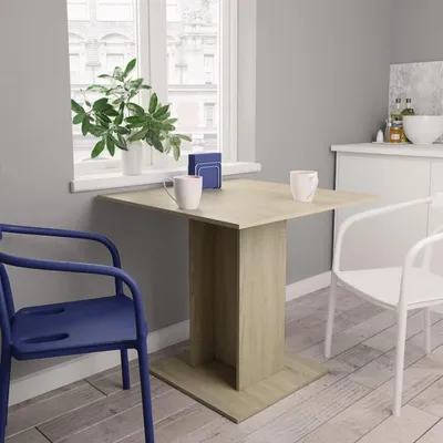 Immagine prodotto di Tavolo da pranzo 80x80x75 cm, impiallacciato in legno effetto noce Sonoma
