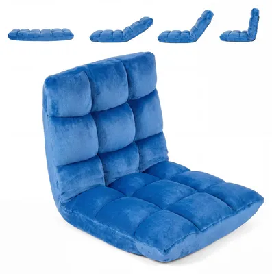 Immagine prodotto di KOMFOTTEU: Sedia a pavimento, poltrona con schienale regolabile (blu) | Divano a pavimento pieghevole, poltrona relax imbottita con funzione reclinabile, sedia da meditazione, sedia da pavimento per la casa e il tempo libero