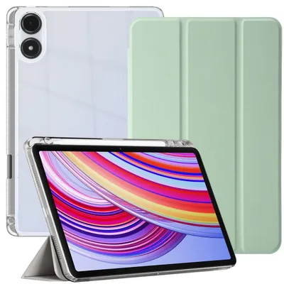 Image de Coque pour Xiaomi Redmi Pad Pro 12,1 Pouces, Protection Antichoc Silicone Renforcé avec Porte-Stylet - Vert
