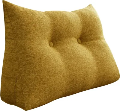 Produktbild von Ergonomisches Kopfteilkissen in Leinenoptik, Lesekissen, Keilkissen, Rückenkissen, Ruhekissen, Dekokissen
