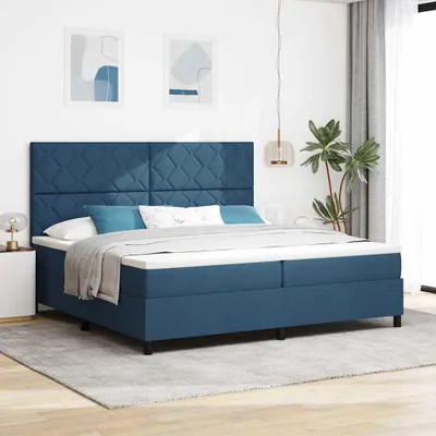 Produktbild von Möbel Boxspringbett mit Matratze mit Kopfteil Blau 200 x 200 cm Stoff - Klassische Betten 3342976