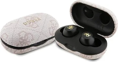 Produktbild von Guess 4G Metal Logo - TWS ENC Bluetooth-Kopfhörer + Ladetasche (rosa)
