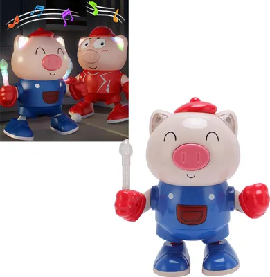 Produktbild von Musikalisches tanzendes Schweinchen-Spielzeug, niedliche Früherziehung, gehend, singend für Kinder, Blau