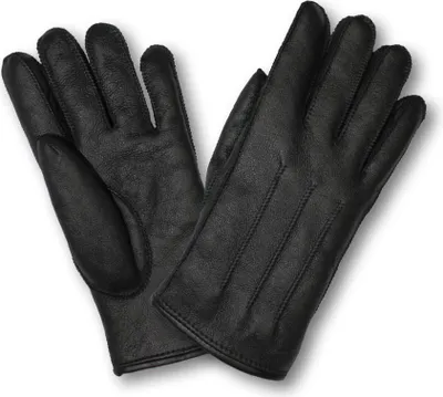 Imagen del producto de Heitmann Felle Paar Herren Lammfell Fingerhandschuhe de luxe Größe: XL, Farbe: Schwarz 5063