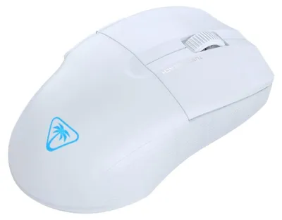 Produktbild von Turtle Beach Pure Air – Ultraleichte, kabellose und ergonomische RGB-Gaming-Maus, optischer Sensor mit 26.000 DPI, 125h Akkulaufzeit - Weiß, Rechts, Optisch, RF Wireless + Bluetooth, 26000 DPI, Durchscheinend, Weiß