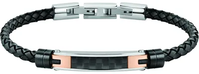 Image de Bracelet en cuir noir pour homme Moody SQH22