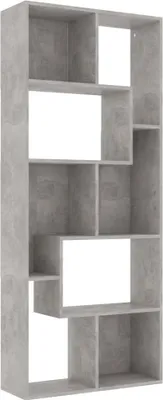Image de vidaXL Bibliothèque gris béton 67x24x161 cm panneau de particules