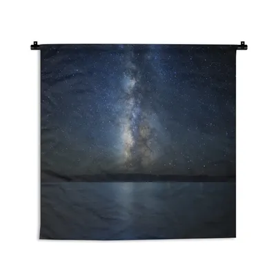 Produktbild von MuchoWow® Wandteppich Wandbehang Die Milchstraße über einer Meereslandschaft 90x90 cm Tapisserie Dekoration Wandtuch - Wandaufhänger
