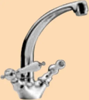 Produktbild von Demm Waschtischarmatur Zweigriff Etros Griff weiß lackiert Farbe: bronze 2180 085 x 180, 08545.003.X