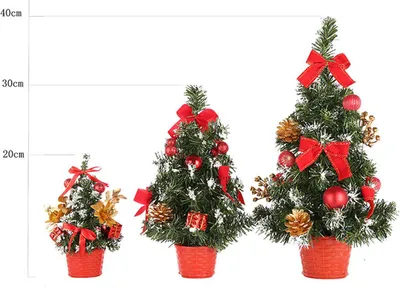 Produktbild von Mini-Tisch-Weihnachtsbaum Haus Weihnachten Kleine Desktop-Dekoration Party Ornament Familie Weihnachtsgeschenk