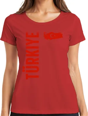Produktbild von Türkiye Türkei Fan türkische Flagge Fußball WM 2026 EM 2028 Damen T-Shirt, Rot, 3XL
