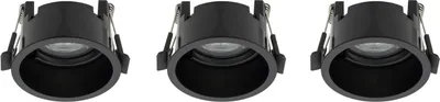 Produktbild von Einbauleuchte Wand GU10 D: 7 cm rund Schwarz 3-flammig Modern