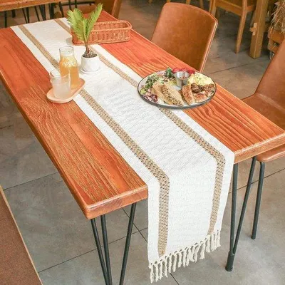 Obrázek produktu pro Hnědobéžový ubrus 30 x 160 cm, voděodolný