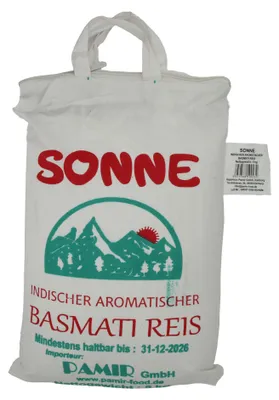 Produktbild von Reis Sonne | Basmati | aromatischer Langkornreis aus Indien | 5 kg