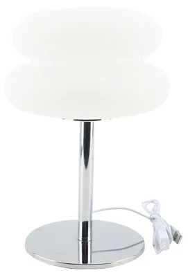 Image de Lampe de chevet de style mid-century moderne, à intensité variable, pour décoration intérieure, lampe de table esthétique pour salon ou chambre, couleur blanche
