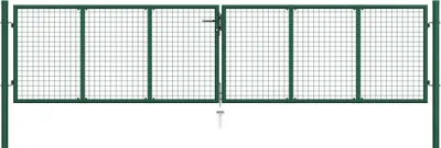Image de vidaXL Portail de jardin en maille acier 400 x 125 cm vert