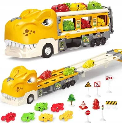 Produktbild von Dinosaurier Lkw Autos Rennstrecke Geräusche Lampen Verkehrszeichen Lernen