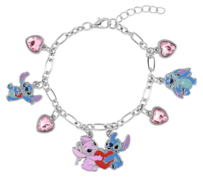 Produktbild von Disney Stitch & Angel Charm-Armband, Einheitsgröße, Imitation Gold, kein Edelste