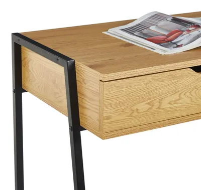 Zdjęcie produktu dla Biurko z szufladą komputerowe 100 x 45 cm kolor dąb naturalny FURNITEX B17-FX