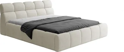 Produktbild von POLSTERBETT GIULIA, komfortabel, mit Bettkasten, verstellbarem Kopfteil und LED, 180x200x96 cm, Farbe Creme