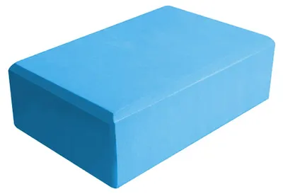 Produktbild von Yogablock, stützender Schaumstoffblock mit weicher, rutschfester Oberfläche für Yoga, Pilates, Meditation, Blau