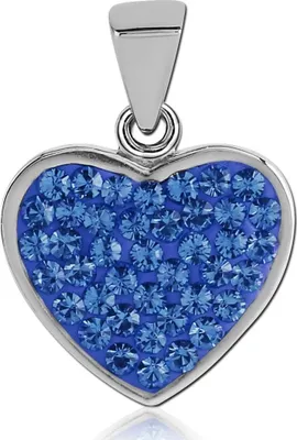 Produktbild von viva-adorno Anhänger Herzanhänger Kettenanhänger Edelstahl Zirkonia Kristall Damen Mädchen Herz AG20, Blau