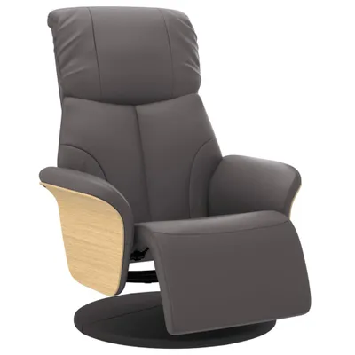 Image de Fauteuil inclinable avec repose-pieds gris similicuir