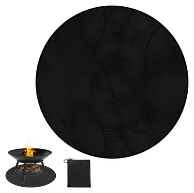 Produktbild von Feuerfeste Matte für runde Feuerschalen, 61 cm, Hitzebeständig bis 2000°F, Wasserdicht, Runde Unterlage für Feuerschalen auf Boden, Rasen, Terrasse