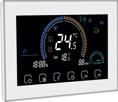 Obrázek produktu pro Chytrý WiFi termostat pro nástěnné topení, 3A programovatelný regulátor topení s APP ovládáním, dotykové ovládání, rozsah 5-35 °C, displej