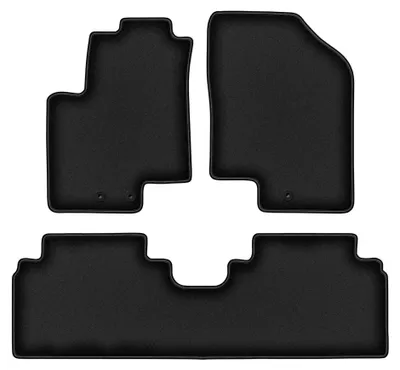 Produktbild von Velours-Fußmatten für Kia Venga 2009-2017 (Minivan) – 3-tlg, Schwarz, passgenau – Wielganizator DURBAN