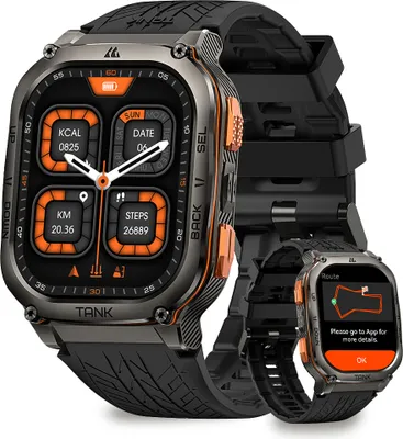 Produktbild von KOSPET TANK M3 Ultra GPS Smartwatch für Herren Smartwatch Damen 480mAh Akku 5 ATM & IP69K Wasserdicht Herzfrequenz Monitor Schlaftracker für Vatertag