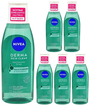 Produktbild von 6x Nivea Gesichtswasser DERMA SKIN CLEAR 200ml Tonique Salicylsäure + Niacinamid