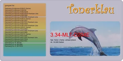 Produktbild von black Toner 3.34-MLT-D204E kompatibel mit Samsung MLT-D204E [ SU925A ]  Seiten: 10.000