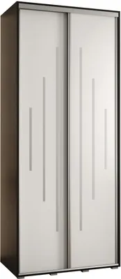 Produktbild von MEBLE KRYSPOL Cannes 12 Schrank mit 2 Schiebetüren - 205,2x120x45 cm - Schwarz Weiß Silber