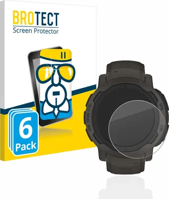 Produktbild von 6x BROTECT Schutzglas für Garmin Instinct 2 / 2 Solar Schutzfolie Panzer Folie Glas Display Schutz klar