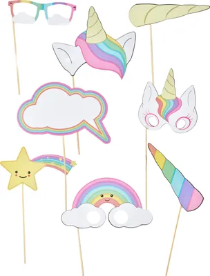 Image de Photobooth Bébé Licorne Kit 8 accessoires - taille unique