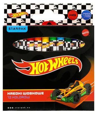 Productafbeelding van Waxkrijtjes, 12 kleuren, Hot Wheels Starpakket