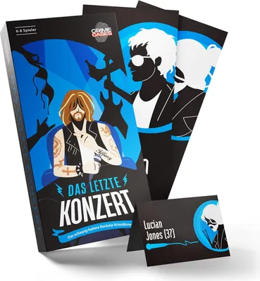 Produktbild von CRIMECASES Krimidinner für 6-8 Spieler: Das letzte Konzert | Das schaurig-heitere Rockstar Krimi Dinner für 6 bis 8 Personen | Mörderische Dinnerparty