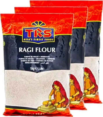 Produktbild von 3x 1 kg TRS Ragi Mehl (Fingerhirsemehl)