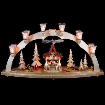 Obrázek produktu pro Adventní domeček s obloukem na svíčky a stromky VxŠ= 41x80cm NOVINKA