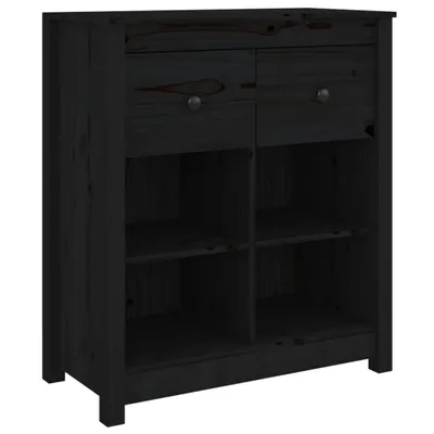 Zdjęcie produktu dla vidaXL Kredens czarny 70x35x80 cm lite drewno sosnowe