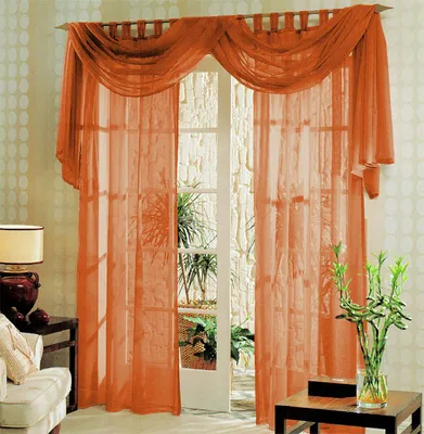 Produktbild von Voile komplett GARDINEN SET 3tlg., Terrakotta, 60999