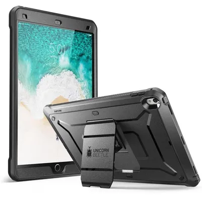 Zdjęcie produktu dla Etui ochronne do iPad Pro 10.5'' (2017) i iPad Air 3 (2019), kolor czarny, z folią ochronną na ekran i podstawką