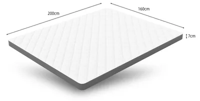 Zdjęcie produktu dla Materac - materac z pianki - średnio twardy (H3) - 7 stref profilowanych - wysokość 7 cm - wymiary 160x200 cm - kolor: biały