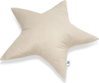 Produktbild von Pepi Kuschelkissen in Sternenform - Handgenäht Antiallergenes Sternkissen 50×50 cm - Kinderkissen Dekokissen für Babys Plüschstern - Star Cappucino